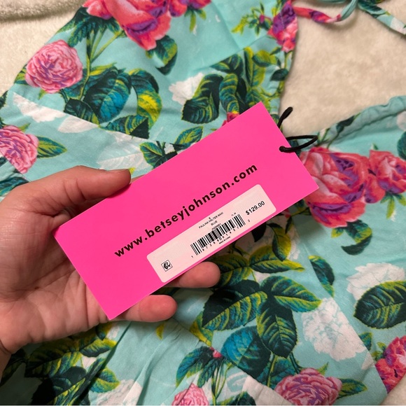 NWT! Betsey Johnson Paulina Halter Maxi Dress Floral Blue Women's Size Small - Picture 4 of 12